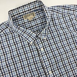 Duluth Trading Co‎ Shirt Mens L Measures 2XL Cotton Check Long Sleeve Button